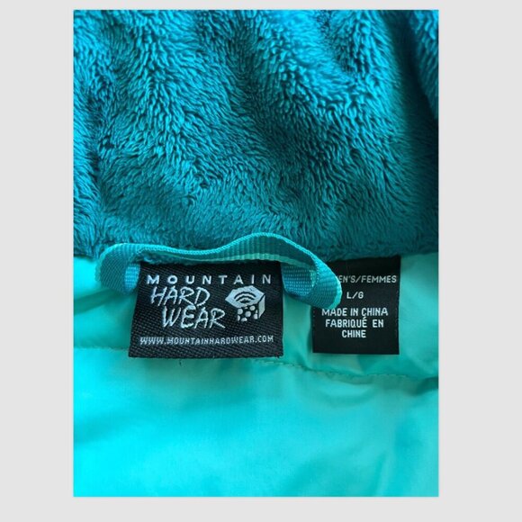 Mountain Hardwear Women's Q Shield 650 Down Puffer Jacket Size L Turquoise Coat - Picture 2 of 7